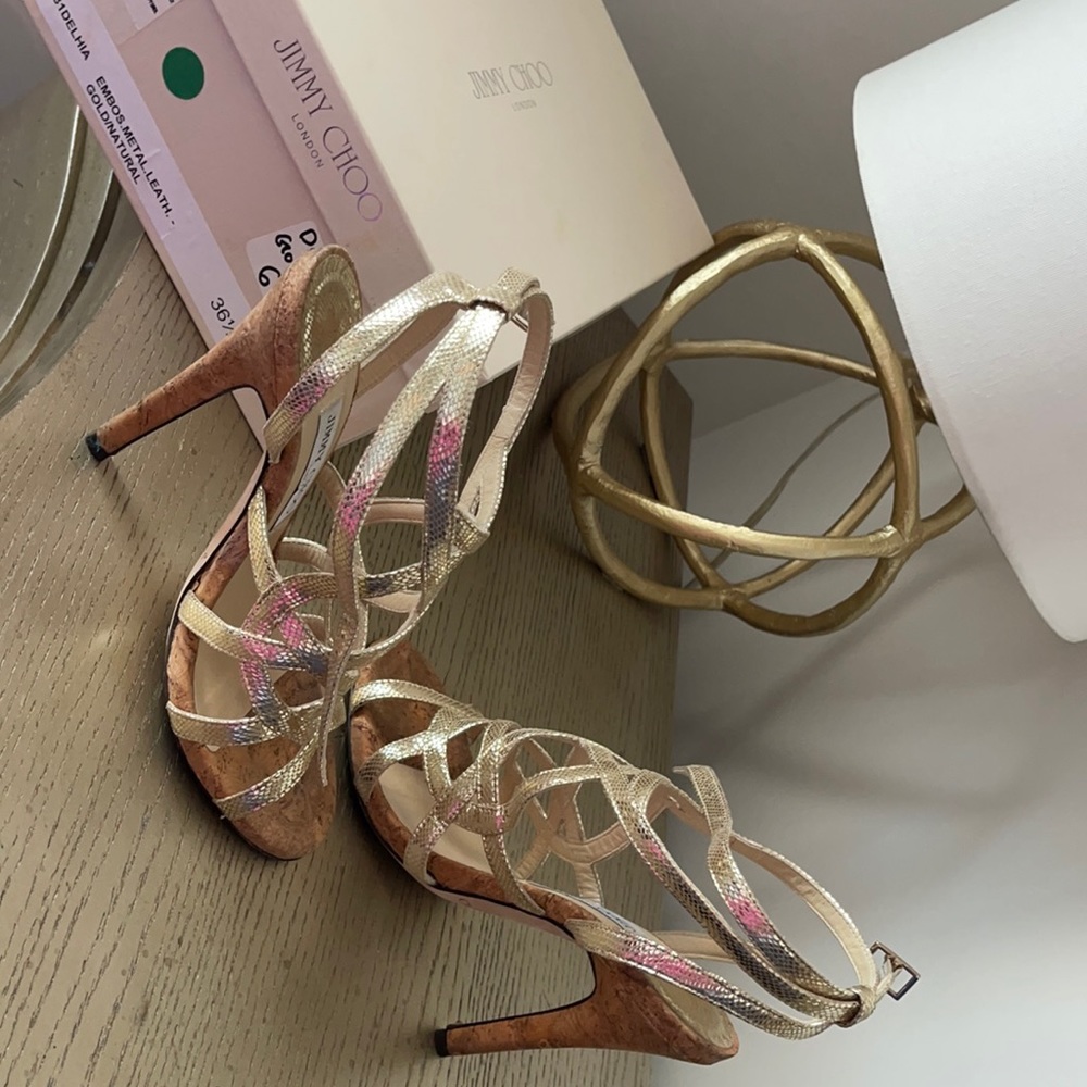 Size 36 1/2 Jimmy Choo Gold Sandal